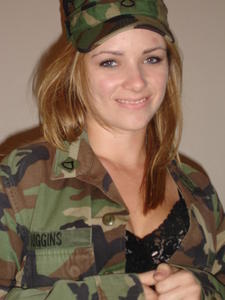 Hot Brunette In Army Outfit -65f1w5k3yb.jpg